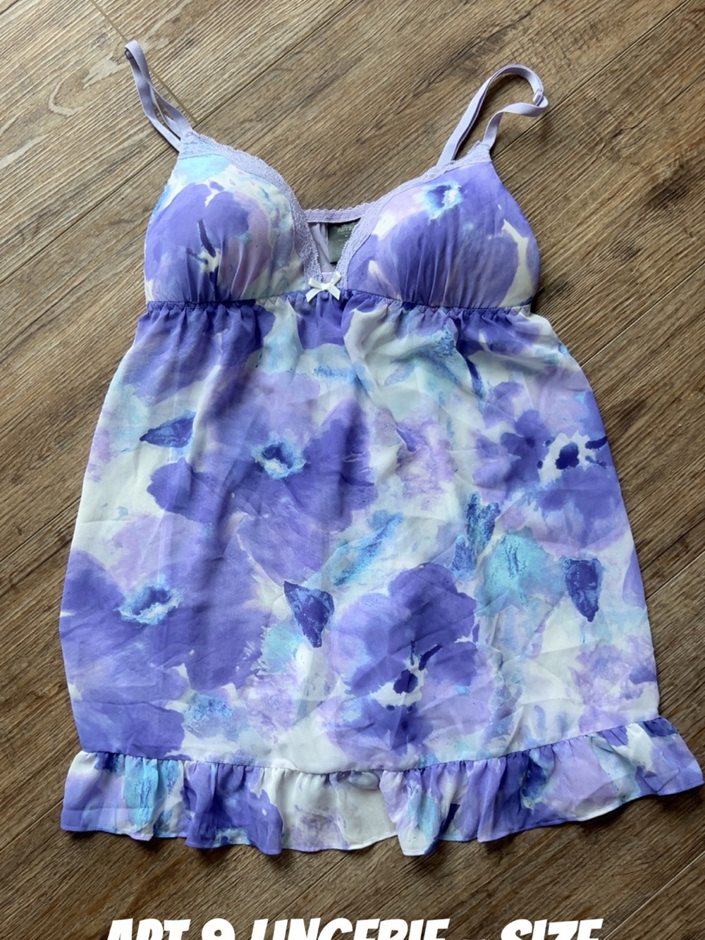 Apt. 9 Lavender Floral Lace-Trim Chemise